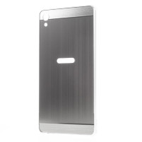 Луксозен алуминиев бъмпър с твърд гръб за Sony Xperia XA Ultra F3211 сребрист графит